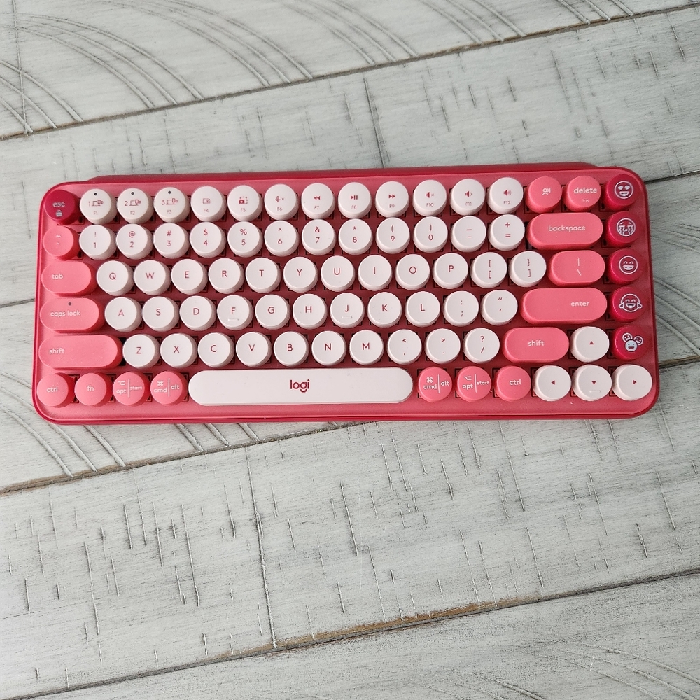 Logitech Pop Keys Wireless Keyboard In Heartbreaker Rose Colour